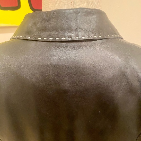 Lamb leather jacket. Size Medium, black. - Picture 5 of 10